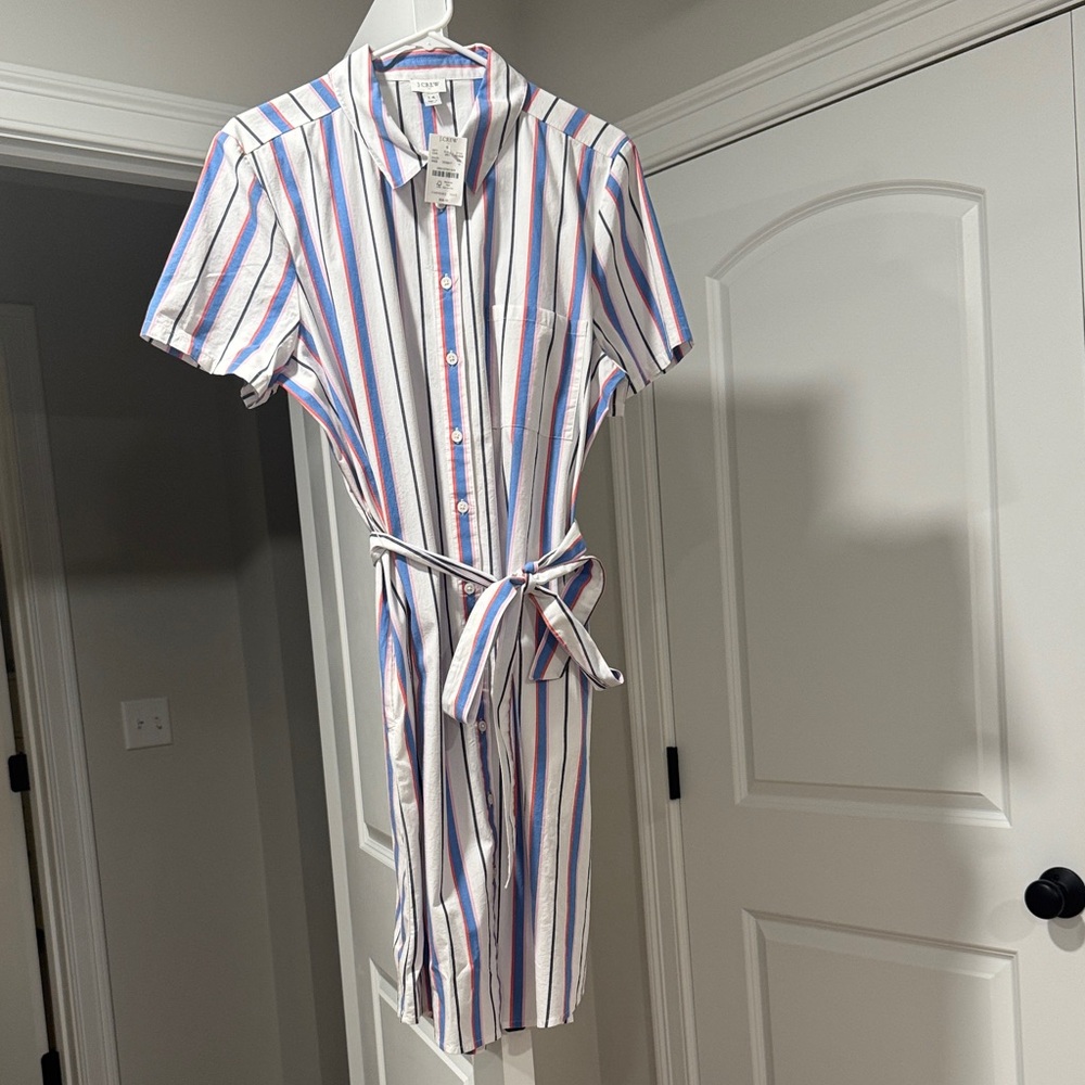 J. Crew Multicolor Striped Shirt Dress